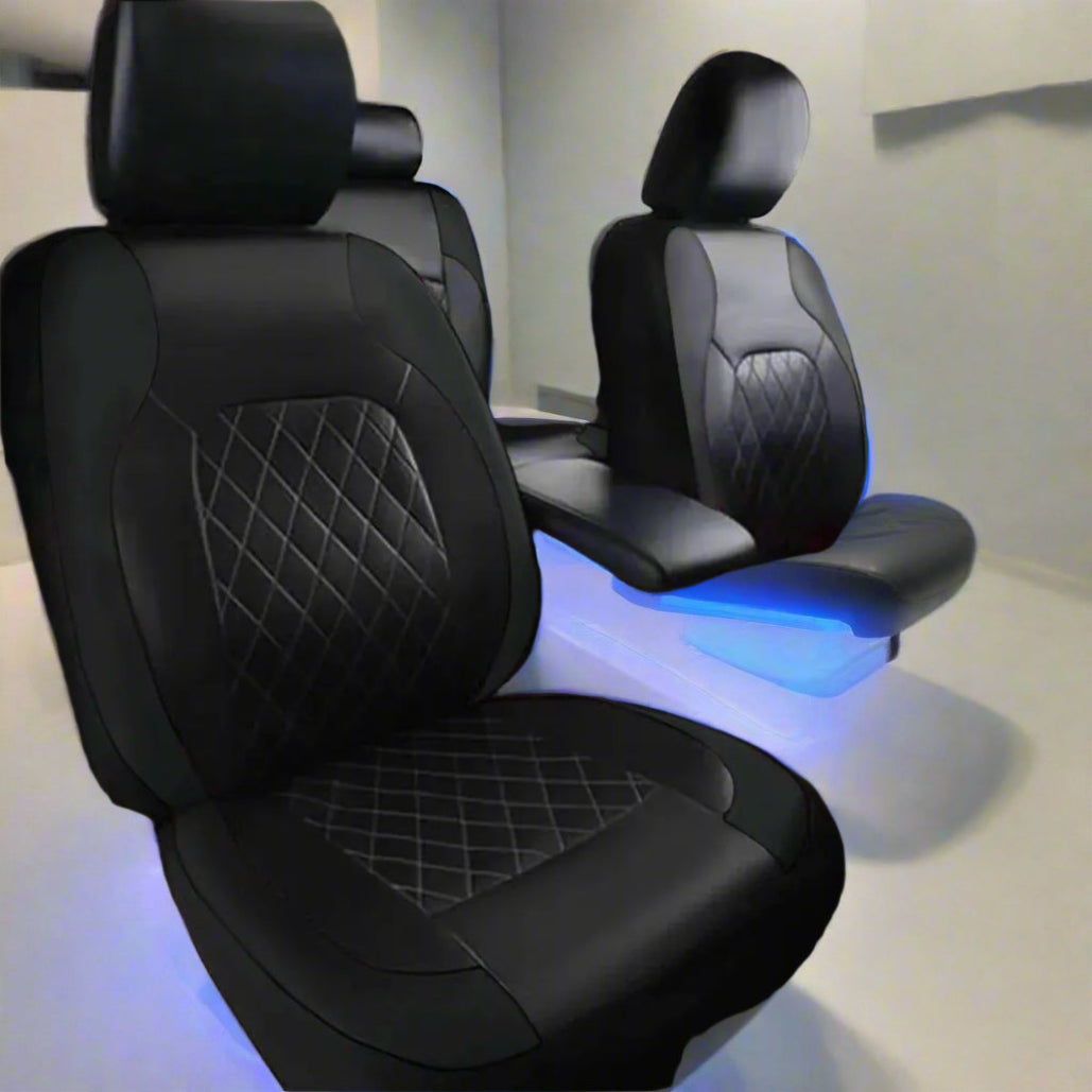 All-Season Leather Car Seat Covers - Full Surround Protection for Sedans, SUVs, and Pick-Up Trucks