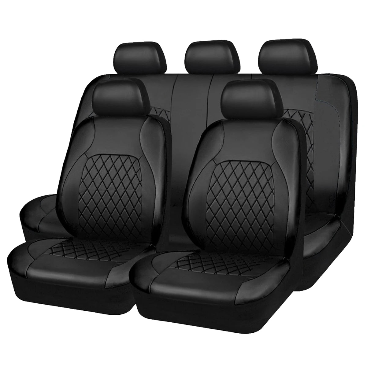 All-Season Leather Car Seat Covers - Full Surround Protection for Sedans, SUVs, and Pick-Up Trucks